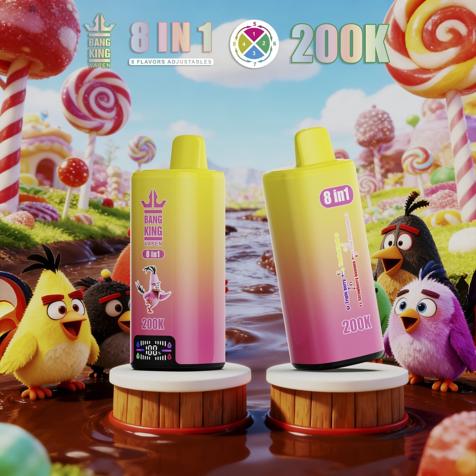 Bang King 200K – 8 az 1-ben óriáskapacitású egyszer használatos e-cigaretta - Image 6