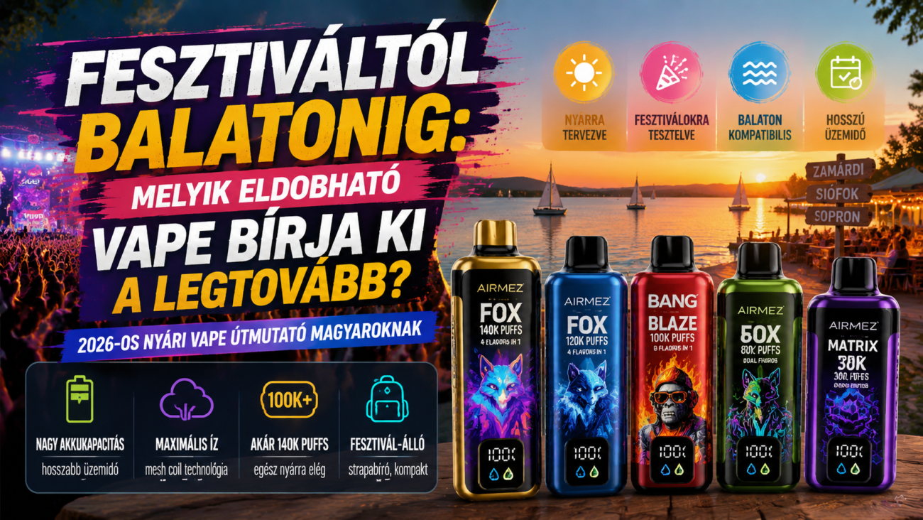 Fesztiváltól Balatonig melyik eldobható vape bírja ki a legtovább
