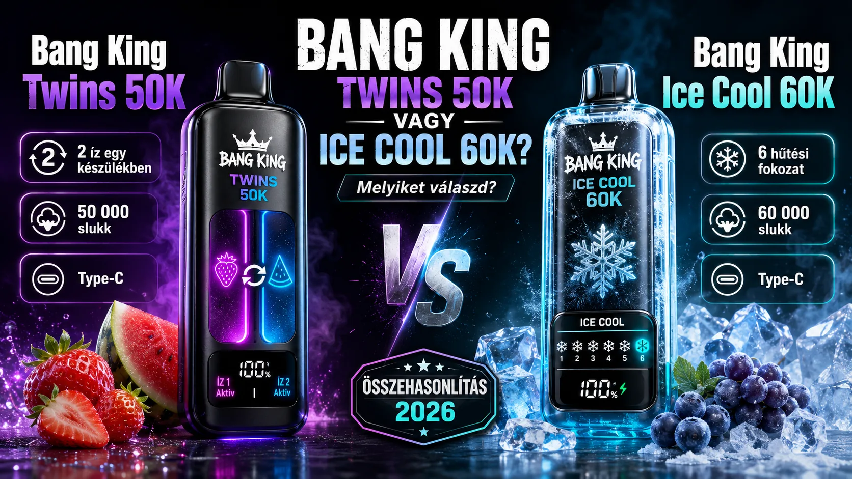 Bang King Twins 50K vagy Ice Cool 60K — melyiket válaszd?