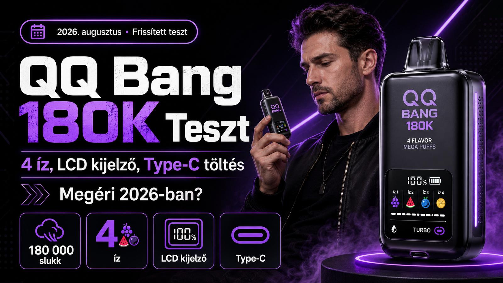 QQ Bang 180K teszt 2026 – vélemény, íz és ár | VapeMagyar