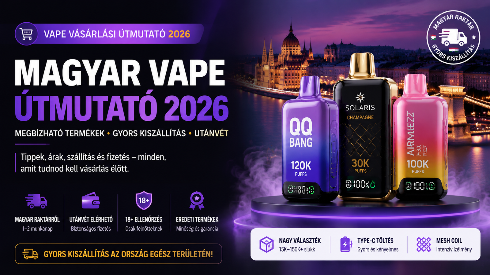 Hol vásárolj eldobható vape-et Magyarországon? Útmutató 2026